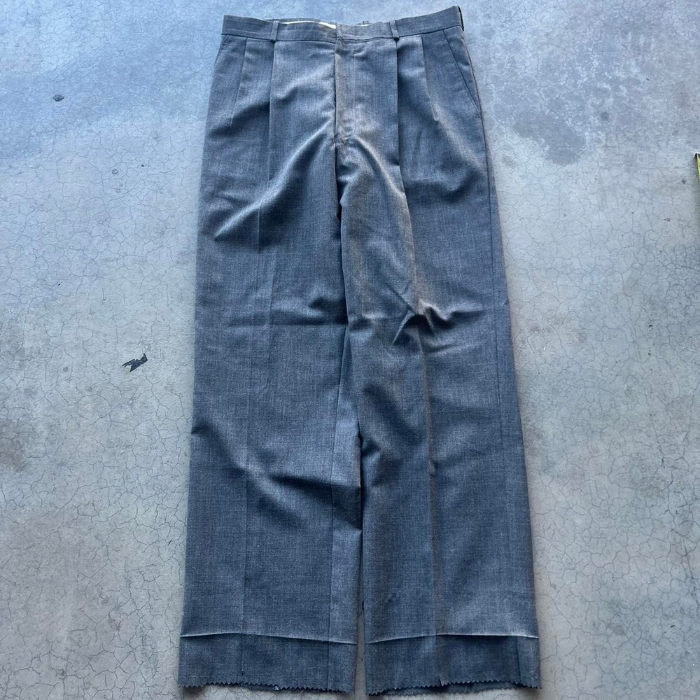 Vintage 70s/80s Barry grey trouser pants 32" waist Talon zipper